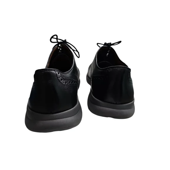 Johnston & Murphy Men’s 9.5M Black Leather Oxford Dress Shoes Classic Preppy - Picture 5 of 8